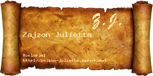 Zajzon Julietta névjegykártya